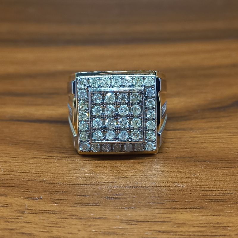 cincin perak pria mewah full berlian eropa