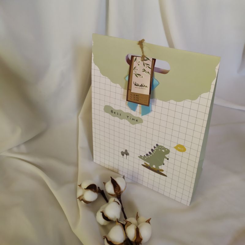 Paper Bag Motif M (PBP/09) | Tas Kertas Kado | Tas Ulang Tahun | Goodie Bag-Love Green