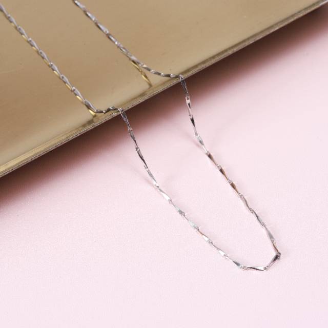 KALUNG RANTAI PERAK ASLI LAPIS EMAS PUTIH SILVER925 PADI NECKLACE CHAIN