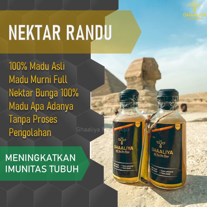 

Madu Ghaaliya nektar randu asli original 100% murni pure raw honey uray hutan multiflora nusantara