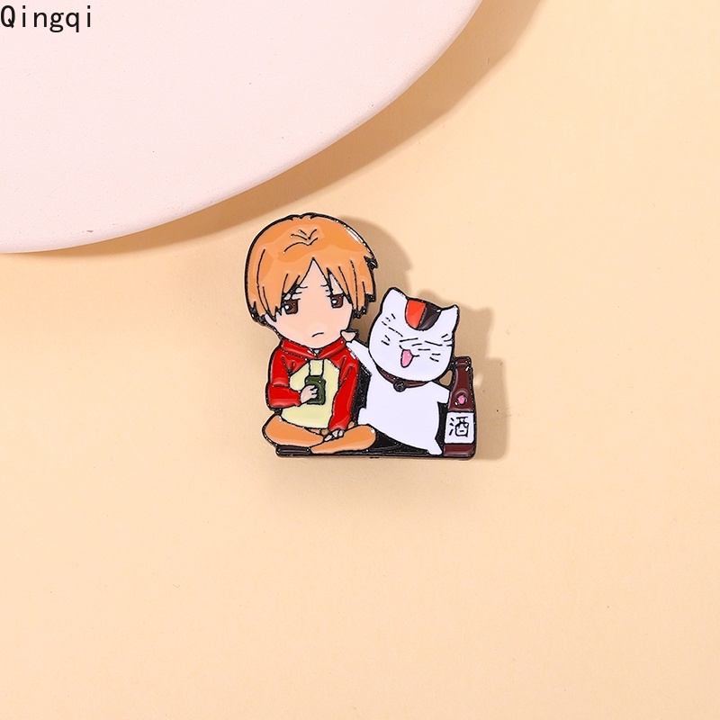 Bros Pin Enamel Desain Anime Natsume Yuujinchou Book of Friends Takashi Maneki Neko Nyanko Sensei Madara