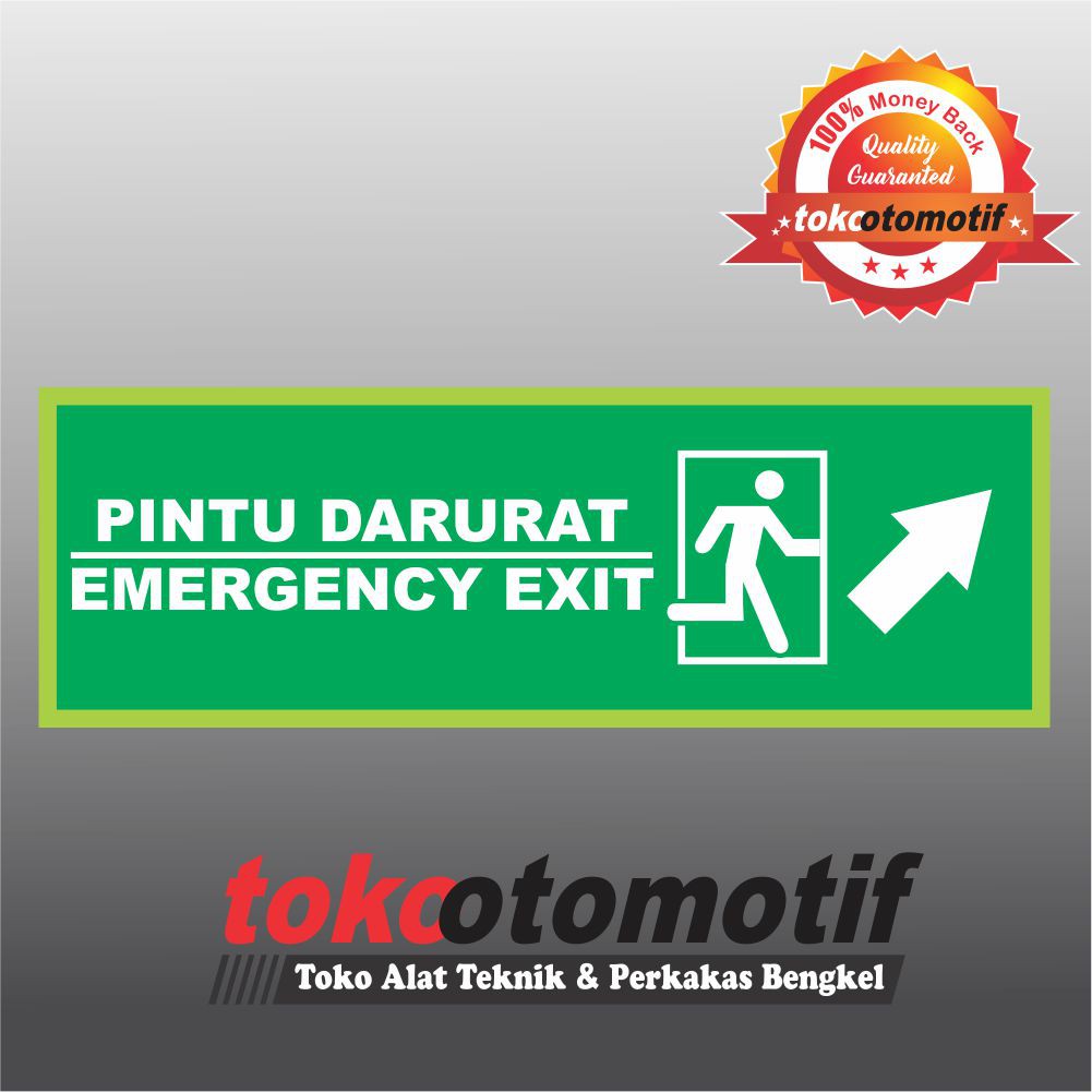 Jual Sticker Safety Sign K3 Tanda Arah Pintu Darurat / Emergency Exit ...