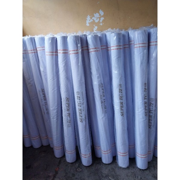 KAIN BAHAN KATUN JEPANG PUTIH POLOS PREMIUM TEBAL TC 72 LEBAR 150 CM PER ROLL BAJU KEMEJA, SERAGAM, 