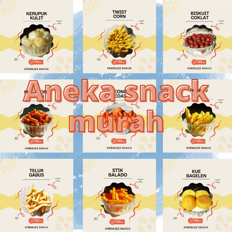 

{KREMUZZ SNACK} ANEKA SNACK SERBA MURAH/CEMILAN JAJANAN SERBA MURAH