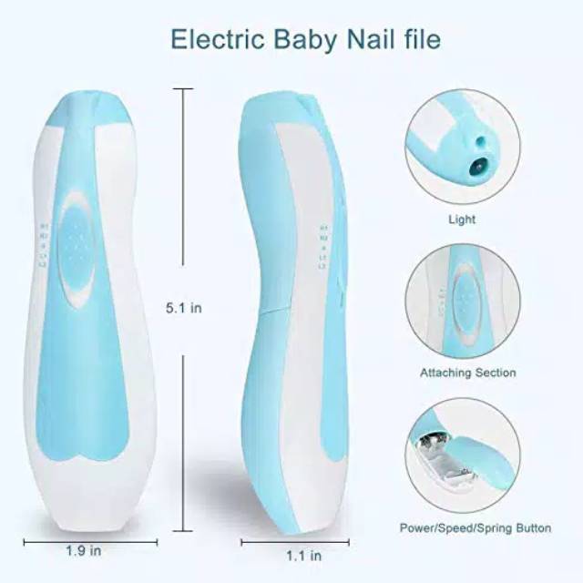 Baby Nail Trimmer Gunting kuku bayi elektrik Grinding pedicure