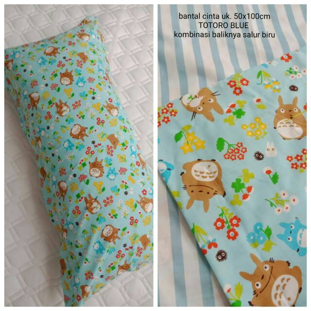 BANTAL CINTA - TOTORO BLUE - BANTAL PANJANG SOFA LANTAI BESAR SARUNG