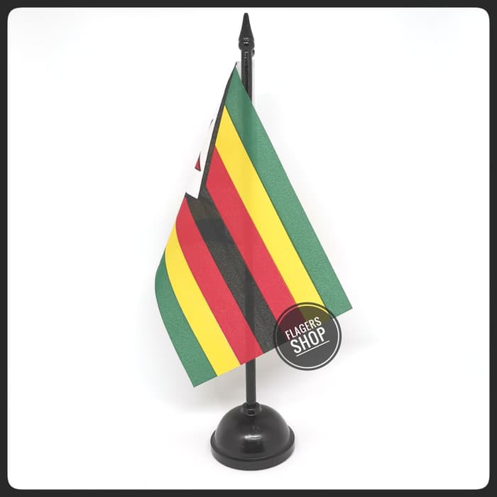 

Bendera Meja Zimbabwe + Tiang Kayu