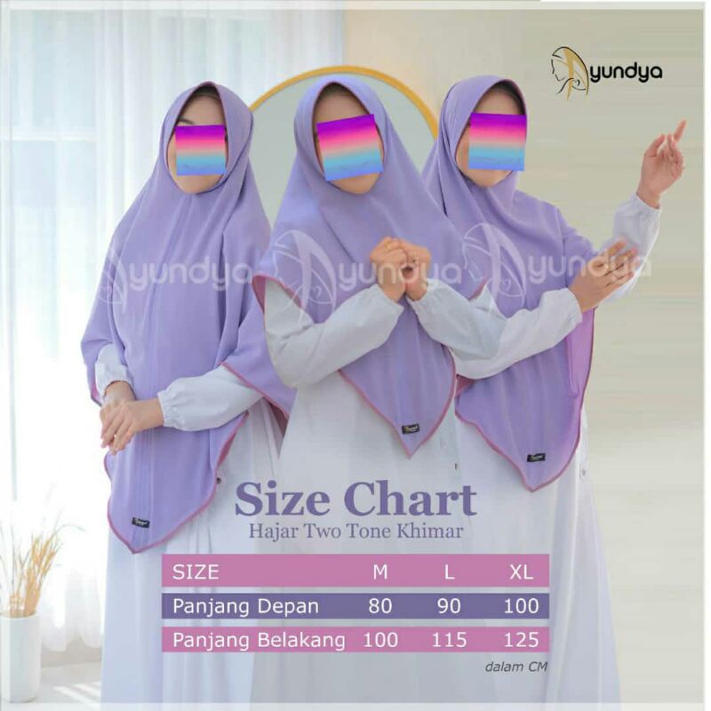 Hajar Khimar Twotone / Jilbab bolak balik Ayundya