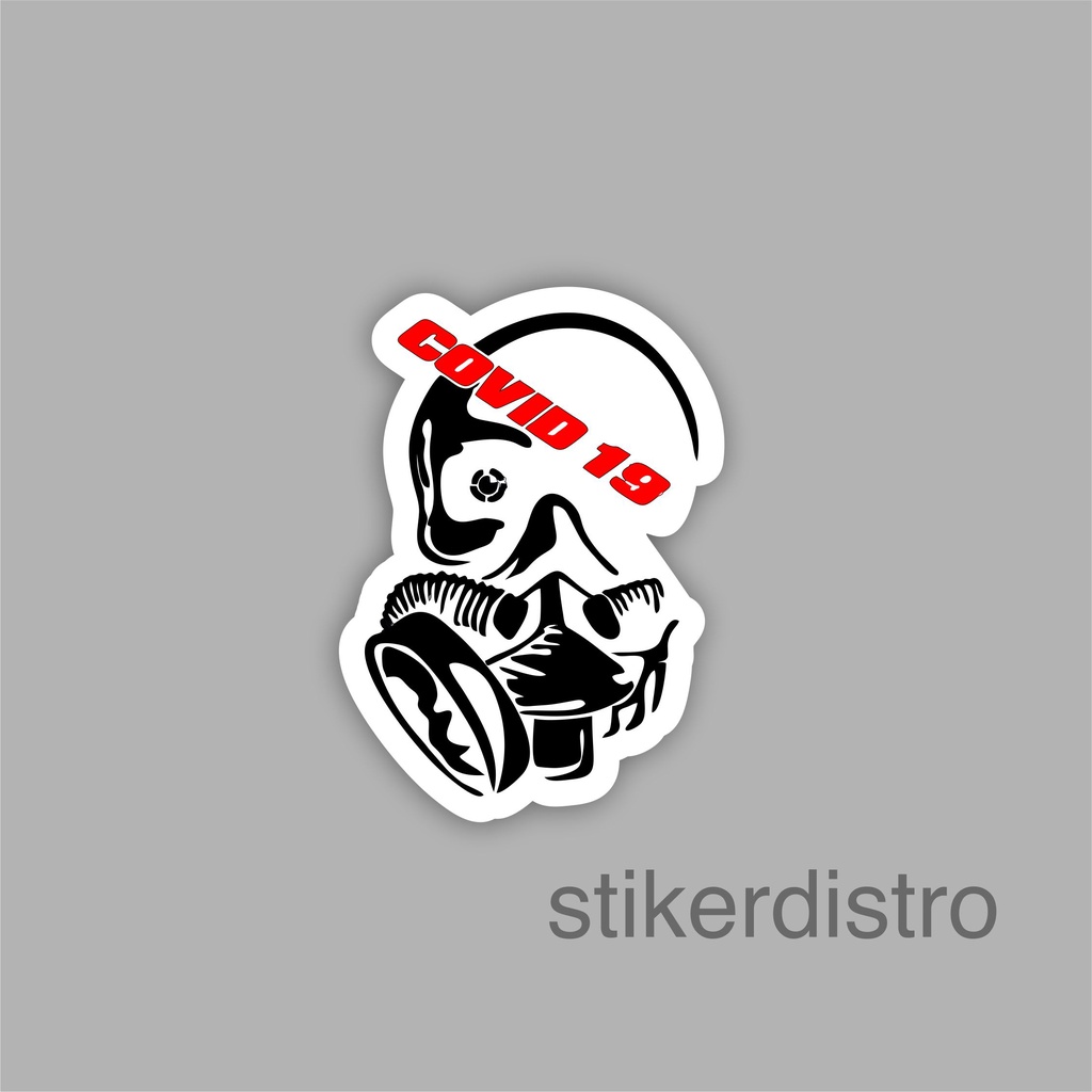Stiker Sticker Covid white Black Case Phone Logo Brand Band Aesthetic Termurah Pop Art Clothing Basi
