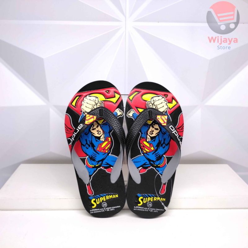 Sandal Jepit Anak Laki-Laki Ando Player 28-32 Sendal Karakter Superhero Superman Batman Desain Seru untuk Aktivitas Sehari-hari SPM BT 2301 210 103