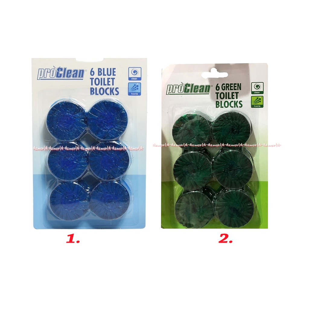 Proclean 6 blue Toilet Blocks Proclean 6 Green Toilet Block Pembersih Toilet Otomatis Model Tablet Warna Biru Hijau 6pcs