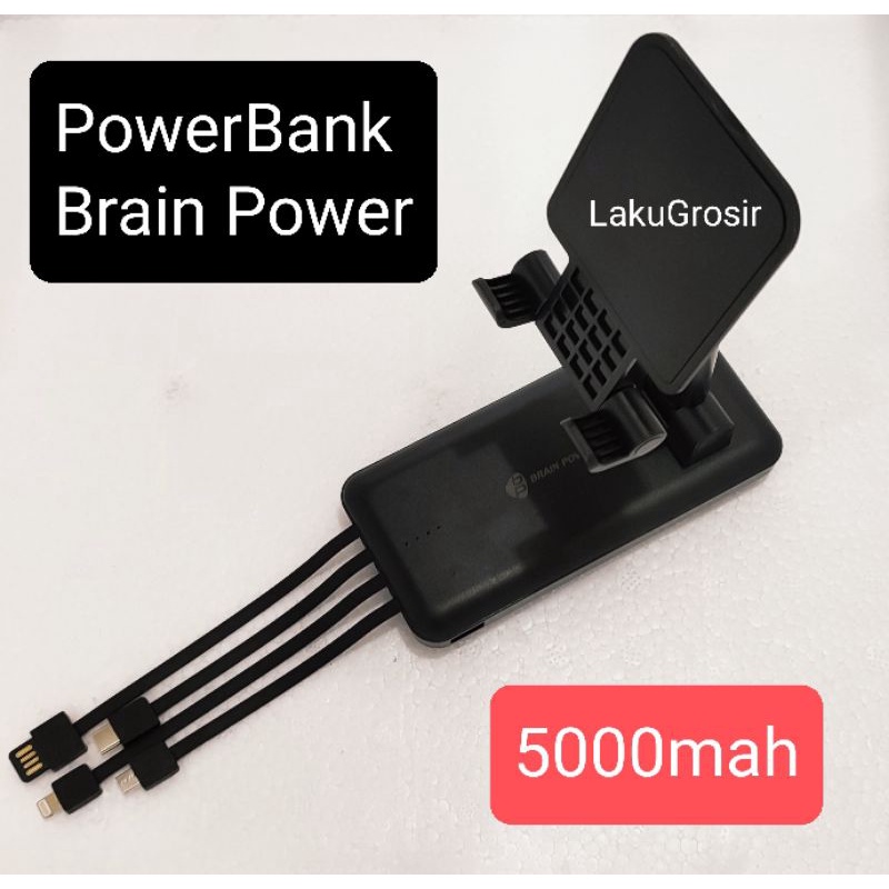 Powerbank Holder power bank handphone 4 in 1 Brain power