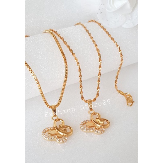 Kalung Fashion Buterfly impor Xuping perhiasan lapis emas 18K fashion Dewasa 18k