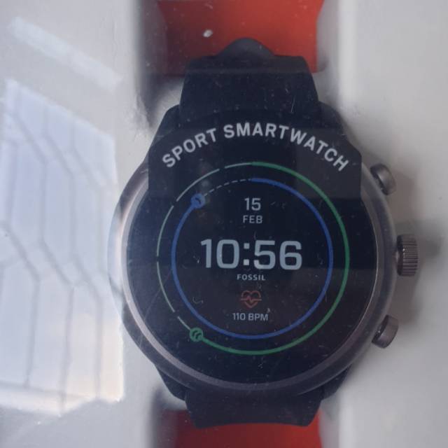 fossil sport smartwatch black