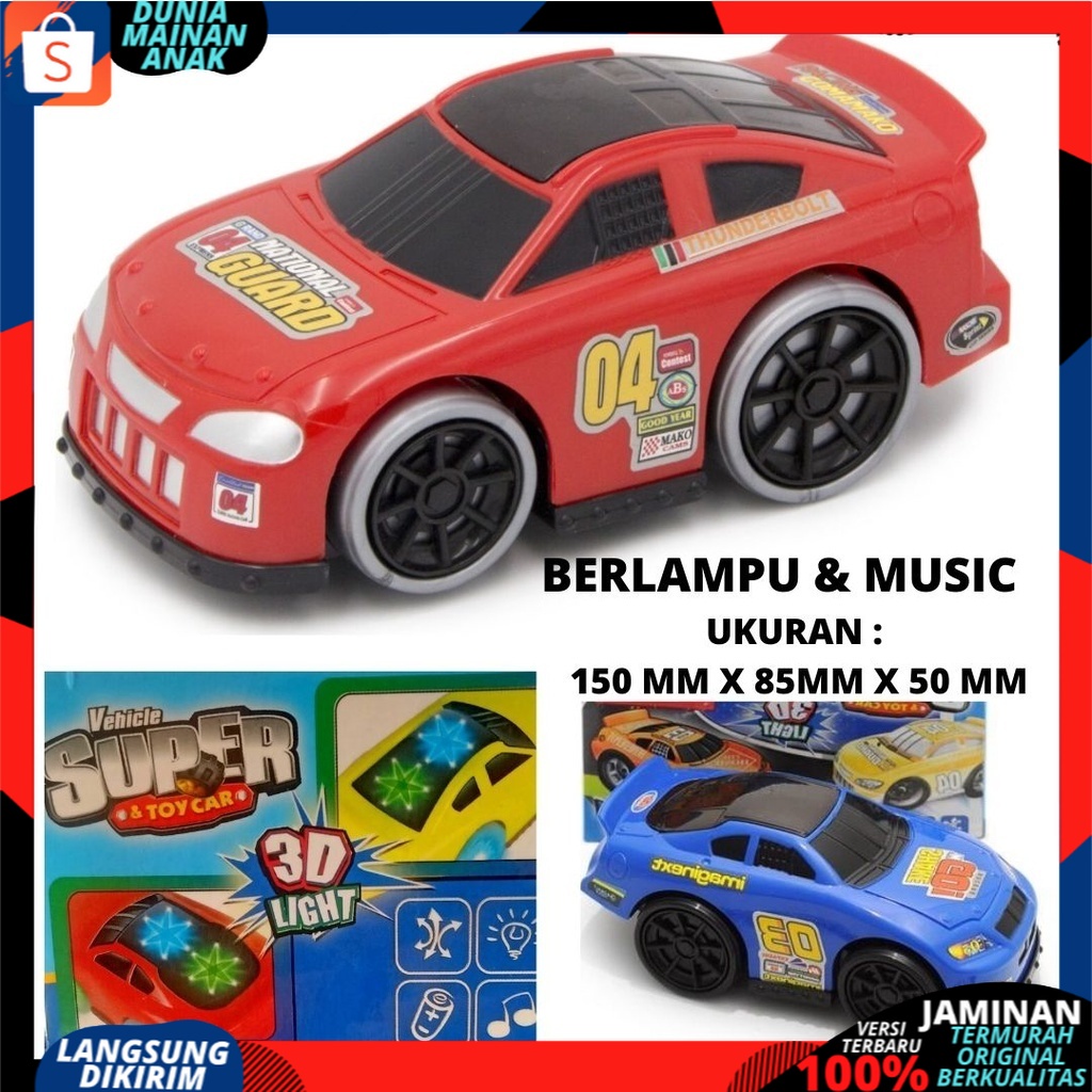 Mainan Anak Mobilan baterai Racing Sport Cars Polisi Bump And Go Ada Musik Dan Lampu Terbaru