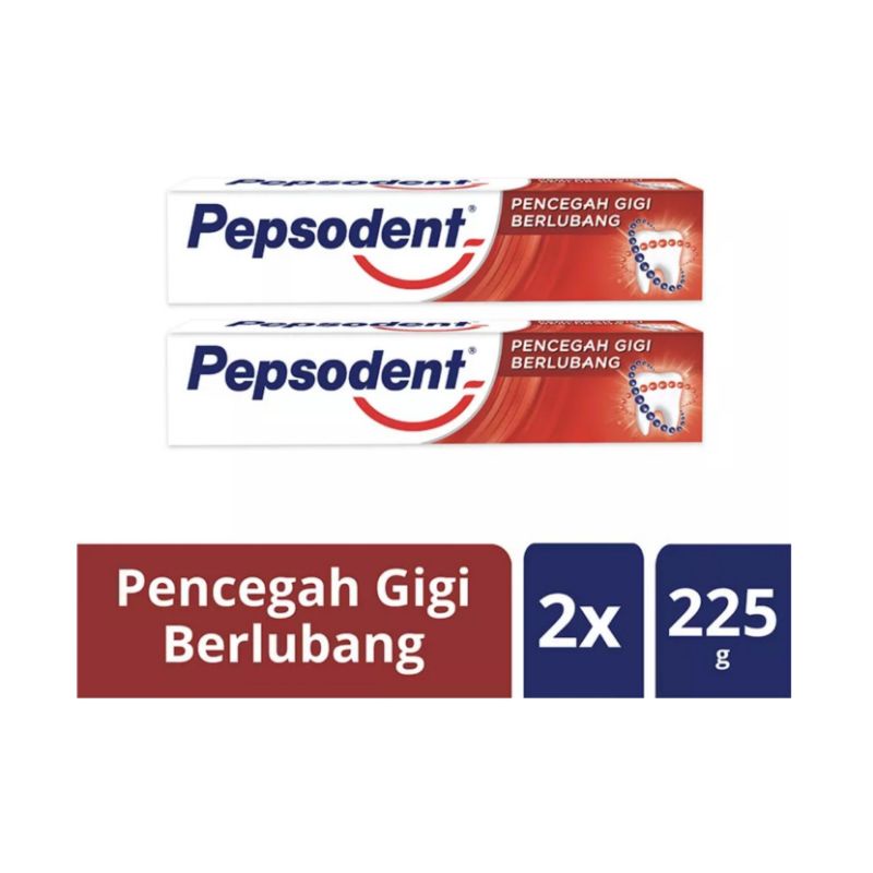 [TWINPACK BESAR] PEPSODENT Pencegah Gigi Berlubang 2x225gr