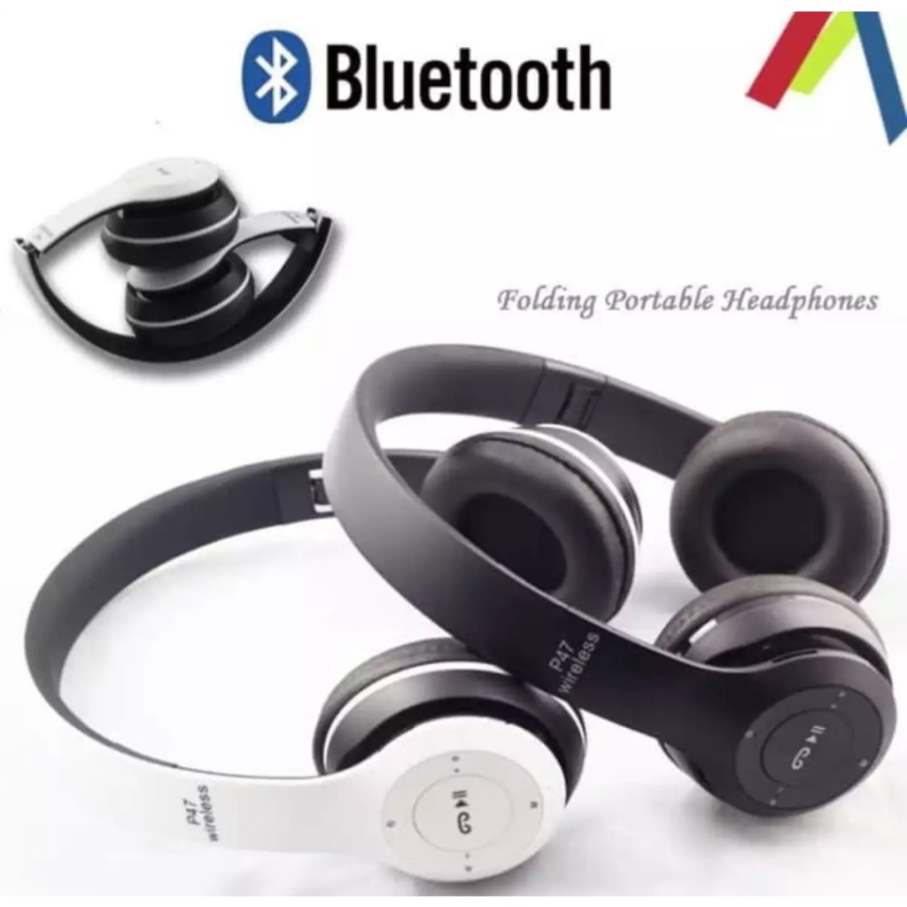 HEADSET-HANDSFREE HEADSET BLUETOOTH WIRELESS BANDO GAMING WIRELESS FULL BASS P47-SUPER BASS-5.0+EDR