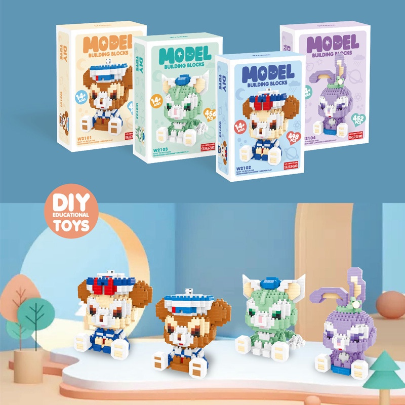 Nano Block Mainan Cartoon Cute Small Particle Puzzle Toy Compatible Building Blocks Susun DIY