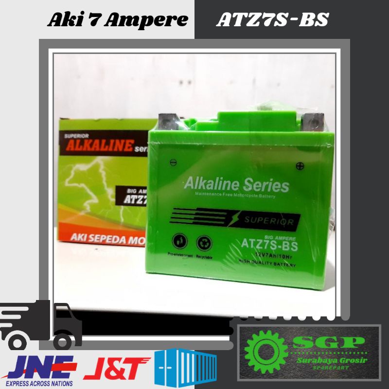Aki Kering 7 Ampere ALKALINE Satria FU150 Vario 125 150 Beat EsP Mio M3 ATZ7S-BS 12V 7Ah GTZ7S