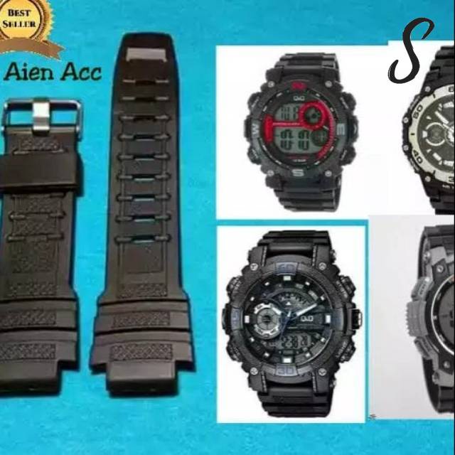 Tali Strap QQ q&q GW-87 gw87 Rubber Strap tali jam tangan qnq gw87