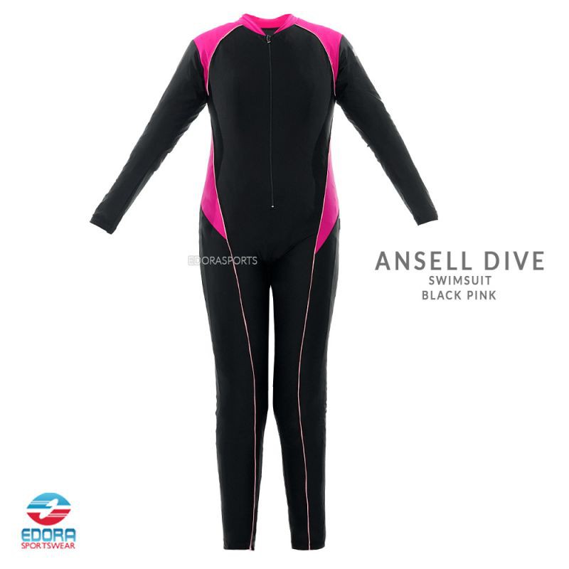 Baju Renang Model Jumpsuit Full Body Unisex Pria Wanita ANSELL DIVE EDORA