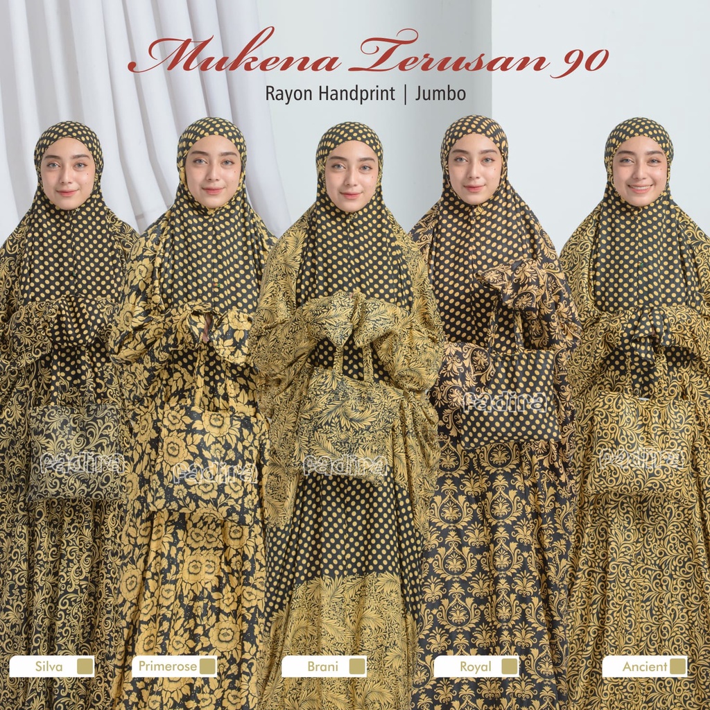 Mukena Terusan Handprint 90 / Rukuh Terusan / Telekung Terusan Motif Batik by Fadira