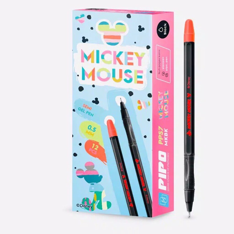 

pipo mickey mouse semi gel pen ballpoint pulpen 0.5mm