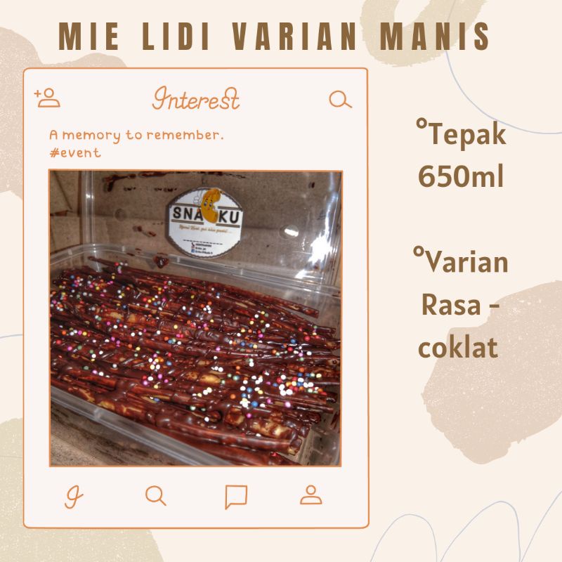 

Mie lidi SNACKU varian manis box 650 ml