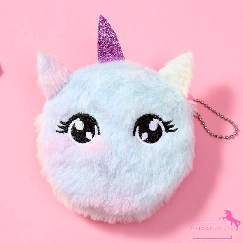 Tempat Dompet Koin Unicorn Bahan Bulu Halus Anak Kado Perempuan