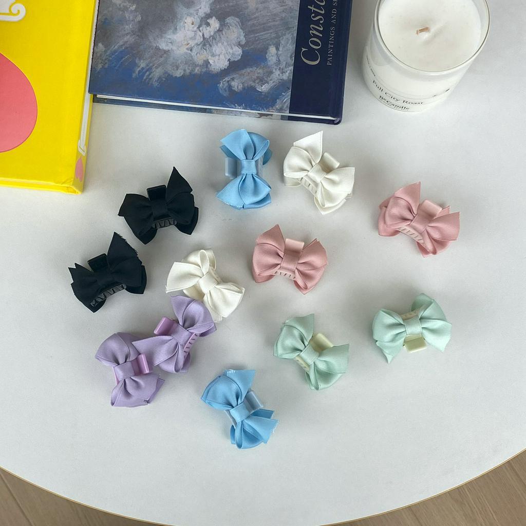 PREMIUM CLASSIC SATIN BOWKNOT HAIRPIN PASTEL COLOR GIRL BANGS CLIP GIRLY FAIRY HAIR ACCESSORIES AKSESORIS RAMBUT PITA PANJANG KLASIK KPOP KOREA KOREAN HIGH QUALITY JENNIE BLACKPINK STYLE JEPITAN RAMBUT PITA RIBBON BOW KNOT ANAK GIRL WANITA WARNA JEPIT