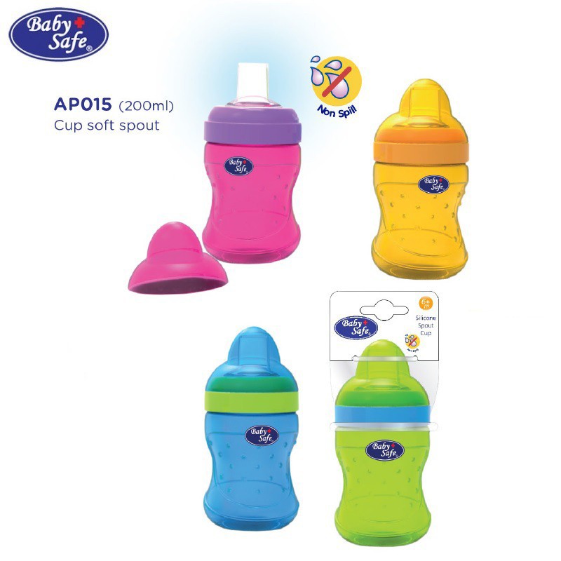 TRAINING CUP SIPPY CUP GELAS CUCUPAN BOTOL DOT SILIKON Cup Soft Spout 200 ml Baby Safe AP015