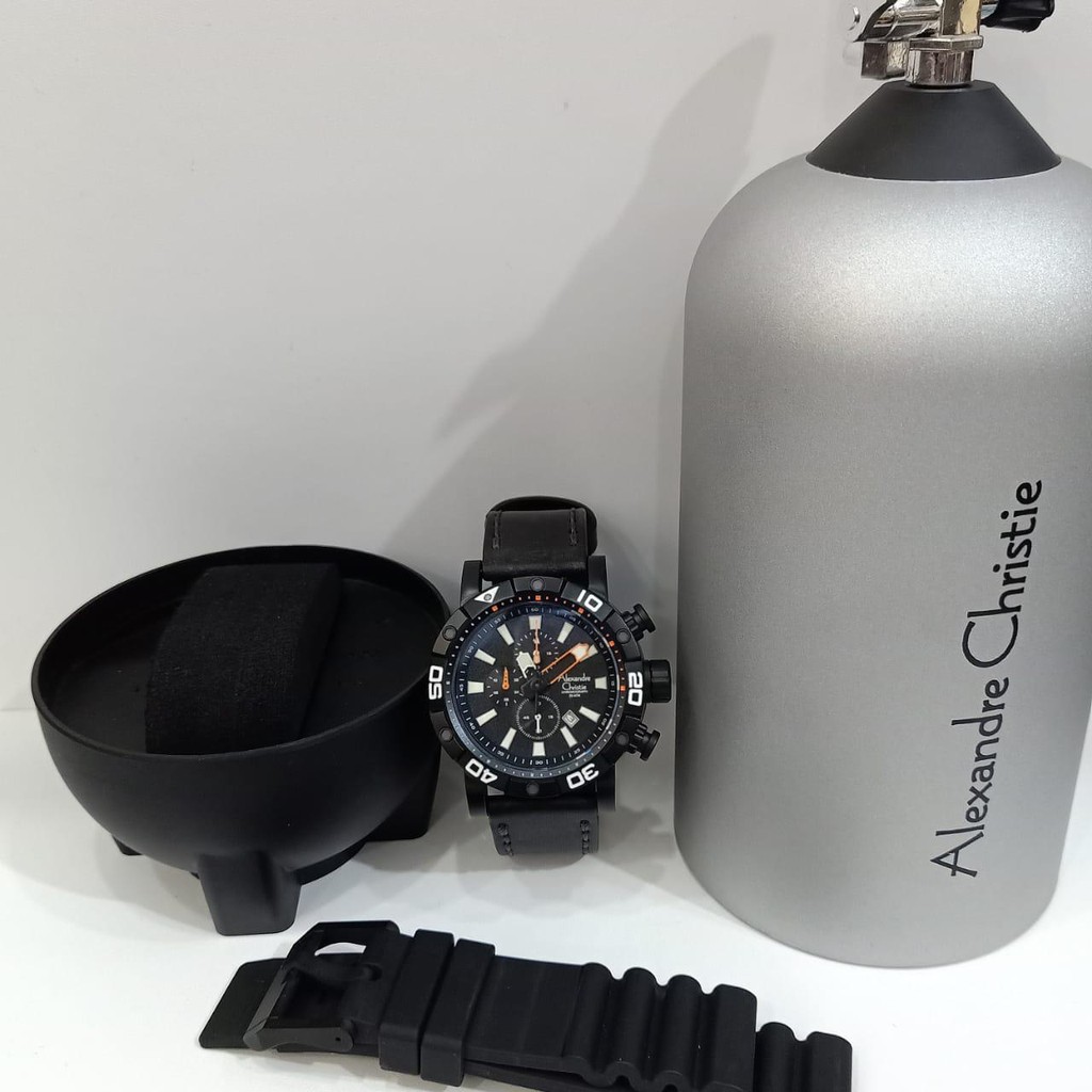 JAM TANGAN PRIA ALEXANDRE CHRISTIE AC 6413 AC6413 AC6413MC ALL BLACK ALEXANDER CHRISTIE ORIGINAL