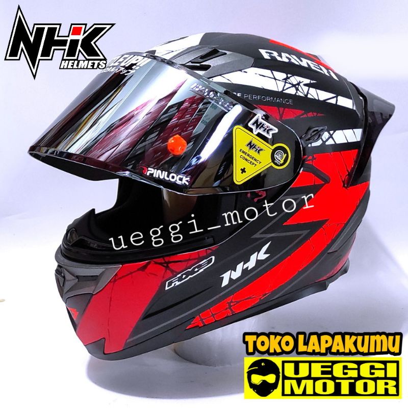Helm Nhk rx9 fullface flat visor iradium solid Redbull-Ravereddof