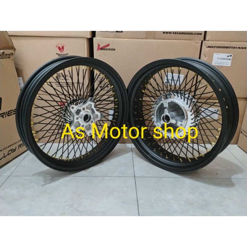 VELG SET JARI JARI SERIBU TAPAK LEBAR RING 17 TROMOL SET R15 V3 VIXION R155 XSR155