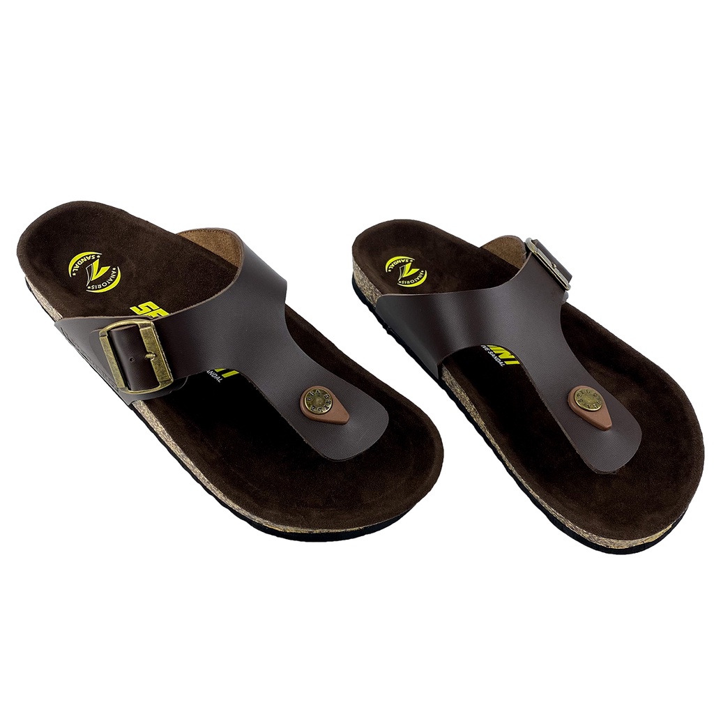 Sandal Pria Casual Original Sevenpoint Sendal Jepit Gesper Cowok  Kasual Formal Kulit Sole Puyuh Kekinian Model Birken