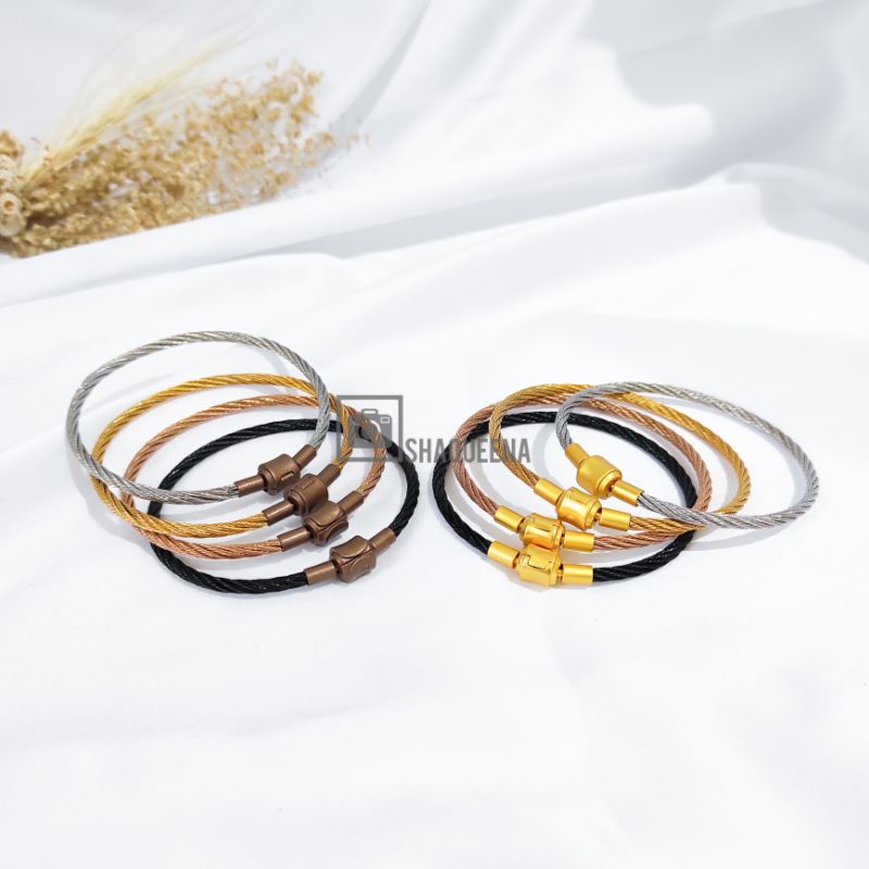 Gelang titanium gelang kawat pandora luxury