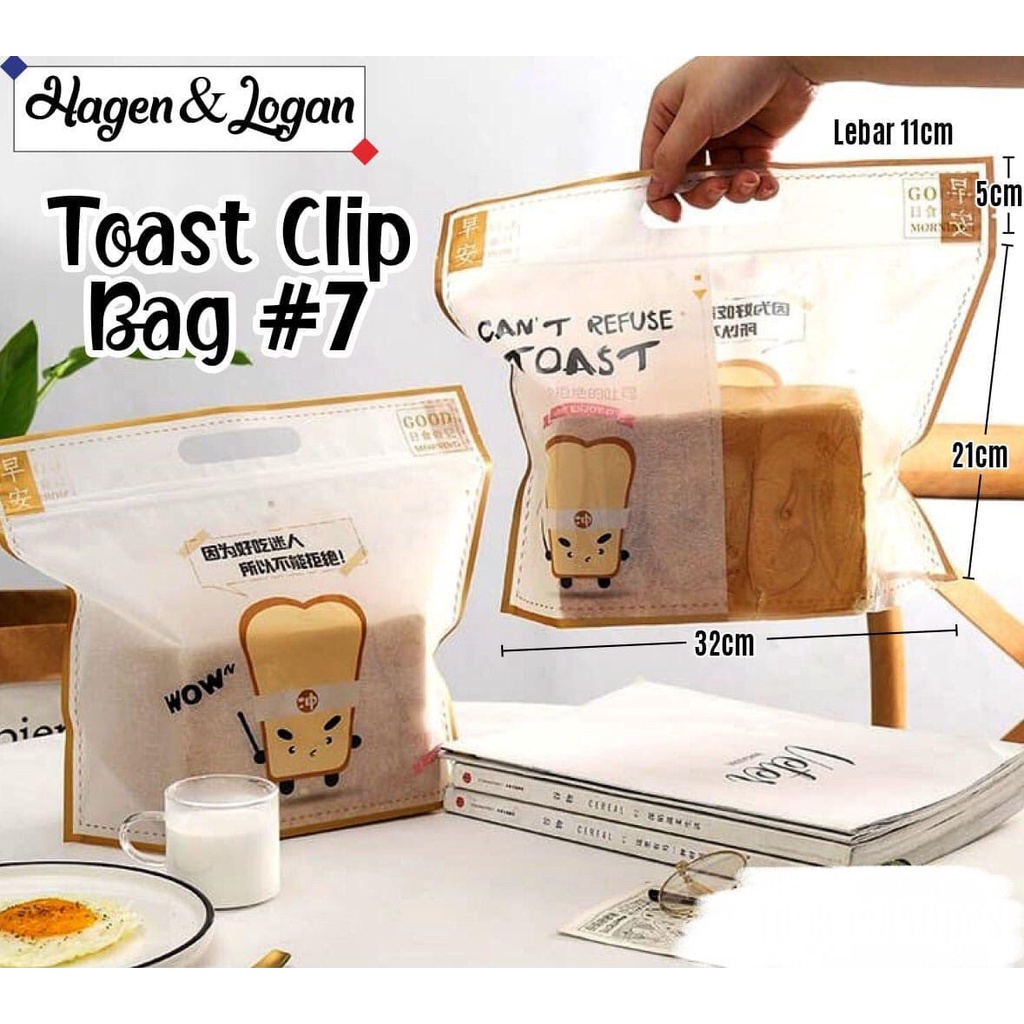 Toast Clip Bag / Plastik Roti Manis / Foodgrade / Plastik Roti Tawar isi 5 Pcs