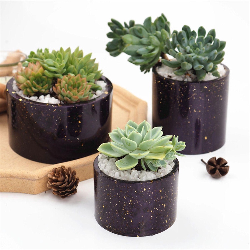 Suyo Cetakan Nampan Resin Kristal DIY Membuat Perhiasan Alat Casting Pot Bunga Succulent Flower Pot