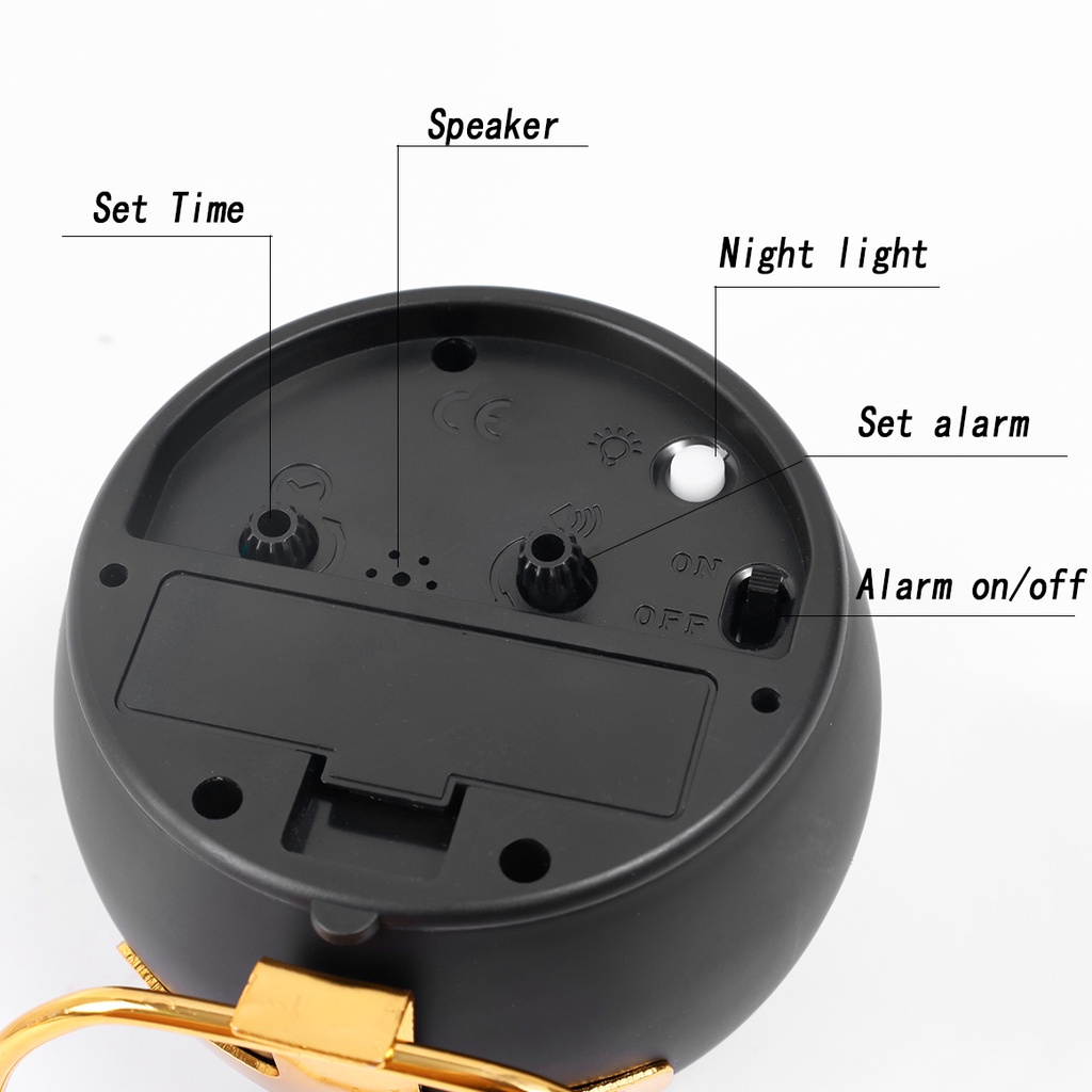 Jam Alarm Bahan Logam Gaya Retro Minimalis Warna Permen Untuk Dekorasi Meja