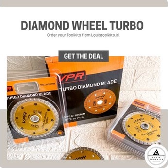 VPR Diamond Cutting Wheel Turbo VPR / Mata Pisau Gerinda Potong Turbo Kuning [ Per 20 pcs ]