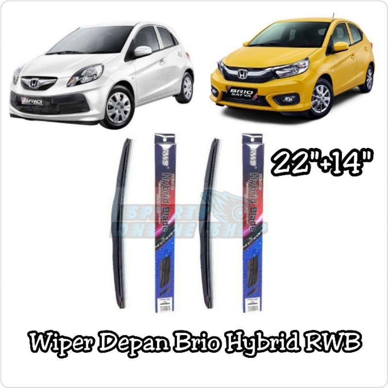 Wiper Depan Brio 22&quot;+14&quot; Hybrid Merk Rwb