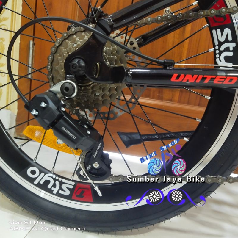 Sepeda Lipat 20 inch United STYLO SPORT UPDATE MODEL 2021 6speed