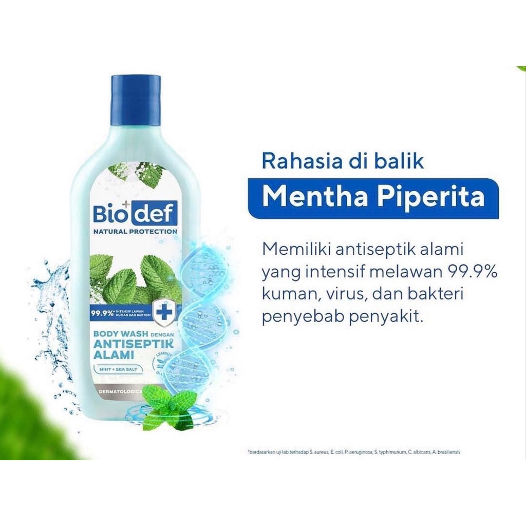 ✿ALDA MART✿ Sabun Mandi BIODEF Body Wash Antiseptik Alami Mint + Yuzu | Seasalt | Green Tea Pouch 400mL