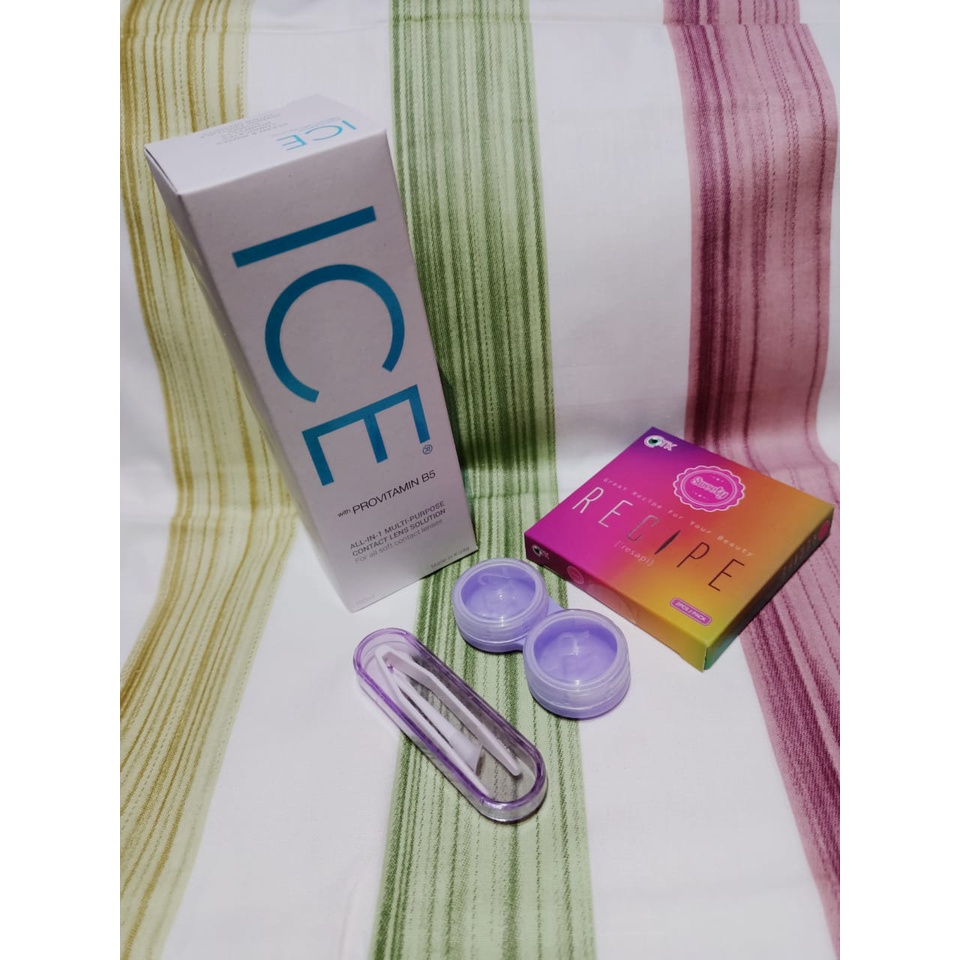 Cod Paket Softlens CTK Recipe Normal Dia 14,5mm + Air Softlens Ice 150ml + Pinset Paket Softlens Murah