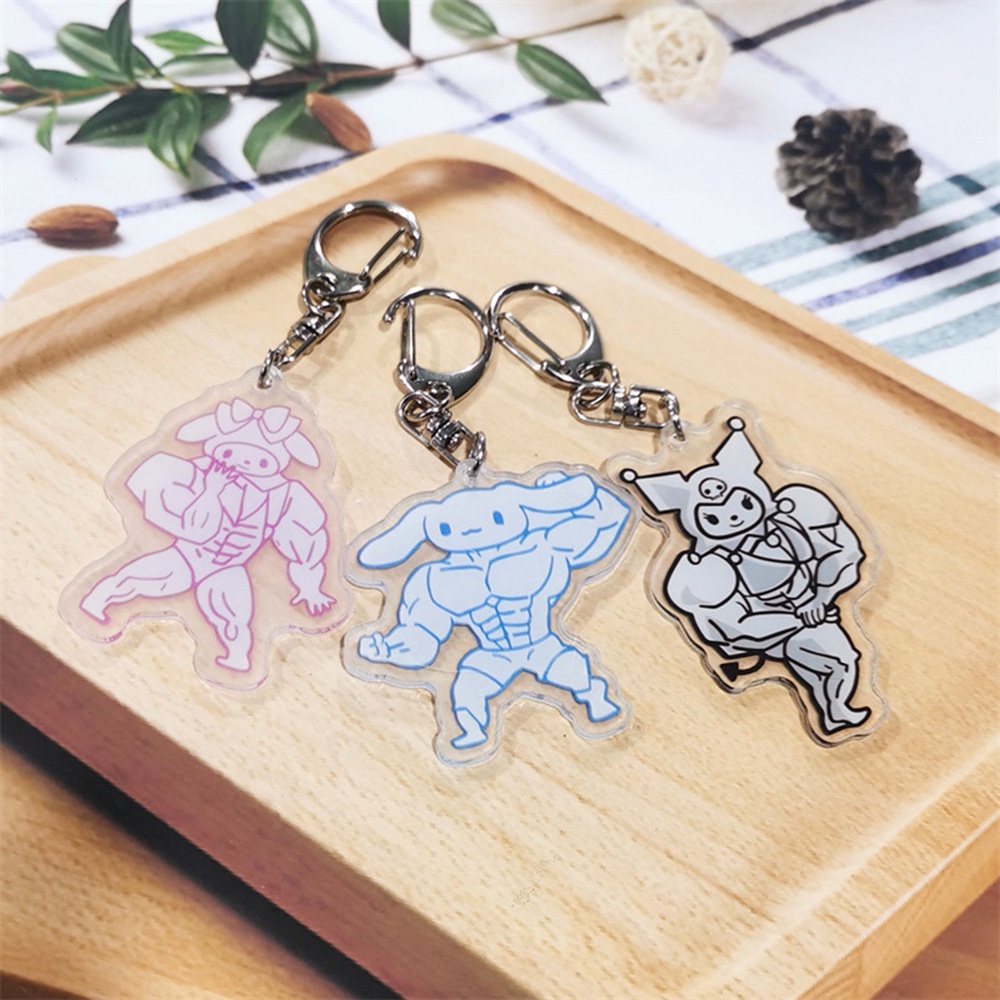Gantungan Kunci Bentuk Anjing Sanrio Otot Untuk Pasangan