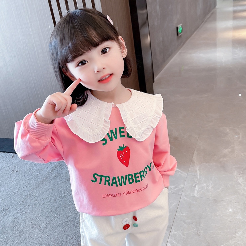 Plazababyku PASSWORD ATASAN SWEET STRAWBERRY Atasan Sweater 1 - 7 Tahun Baju Anak BerKualitas