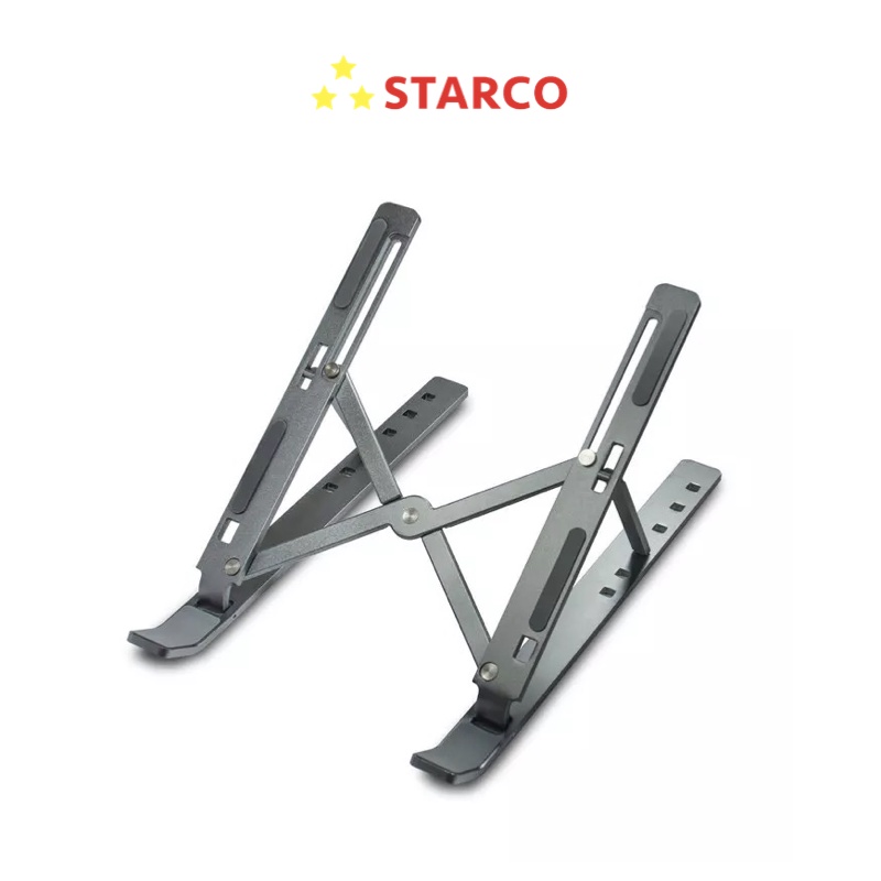 Starco Tablet Stand Laptop Stand Holder Dudukan Laptop Aluminium Alloy-Abu-Abu