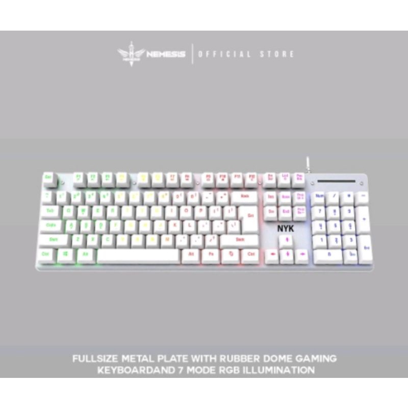 Keyboard Gaming Kr-301 Rgb Underglow nyk original white /suport otg