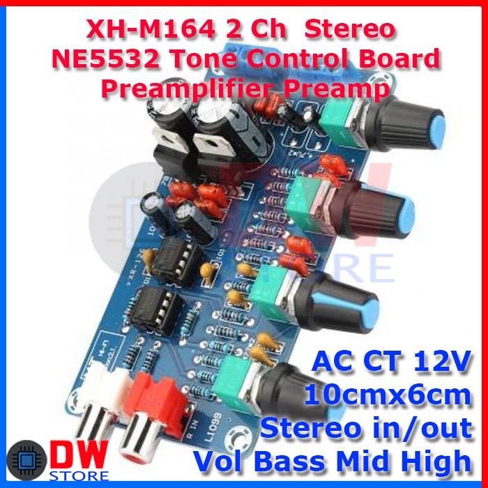 XH-M164 2 Ch NE5532 Tone Control Board Preamplifier Preamp