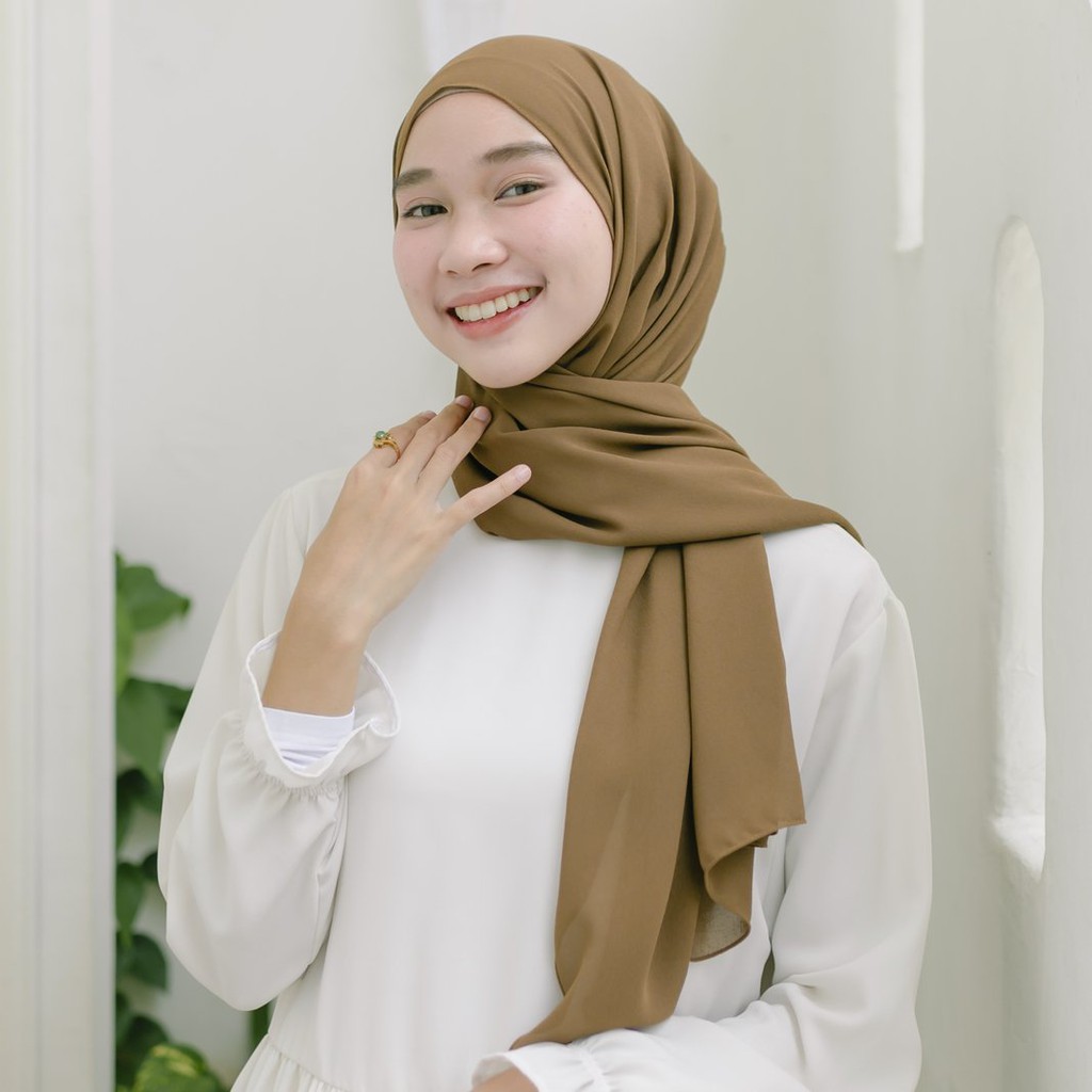 Lozy Hijab - Bawal Shawl ( Pashmina Ceruty Babydoll )-Hazelnut